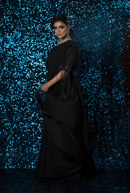 Lycra Maxi With Glass Beads Embroidery