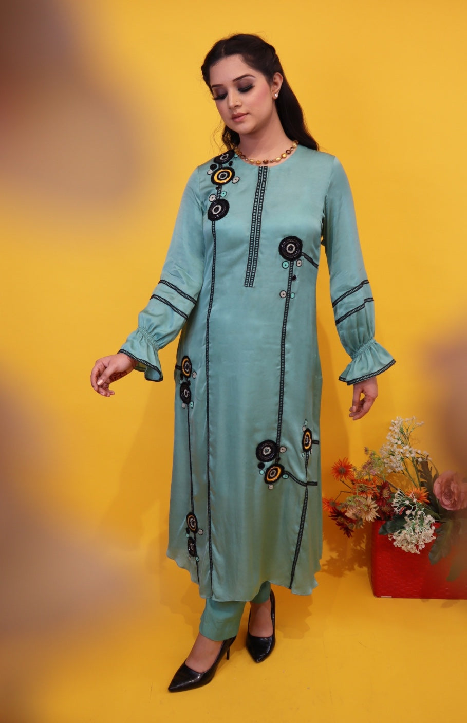 Cotton Satin Kurta Set