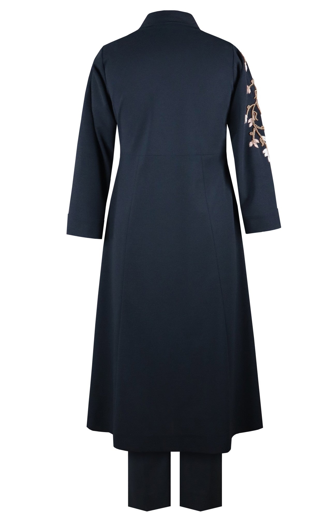 A-Line Kurta Set With Shawl Collar