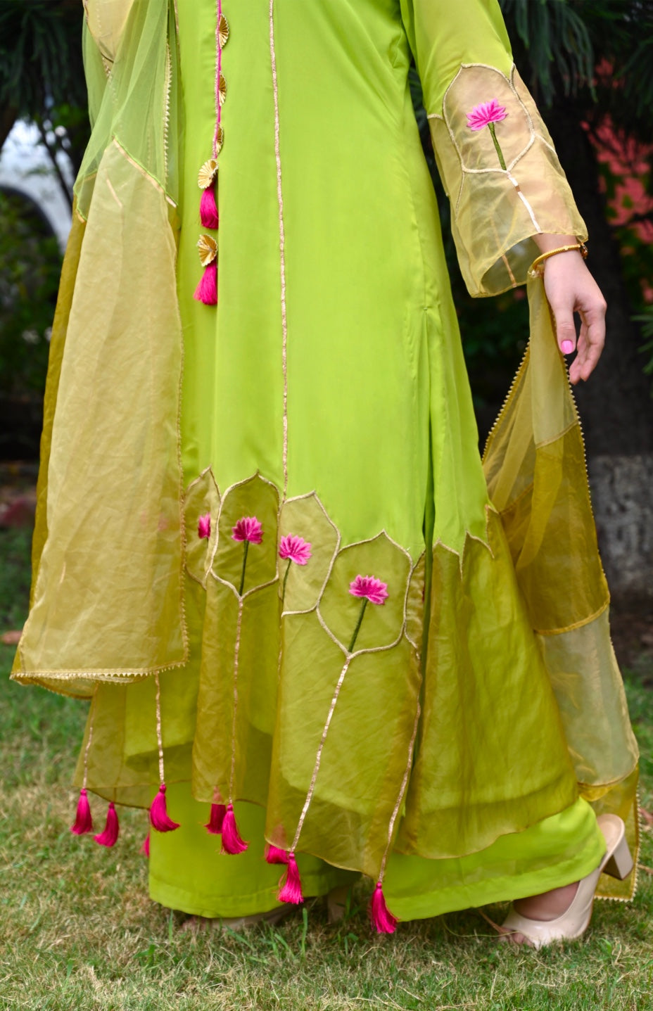Georgette Suit With Organza Design