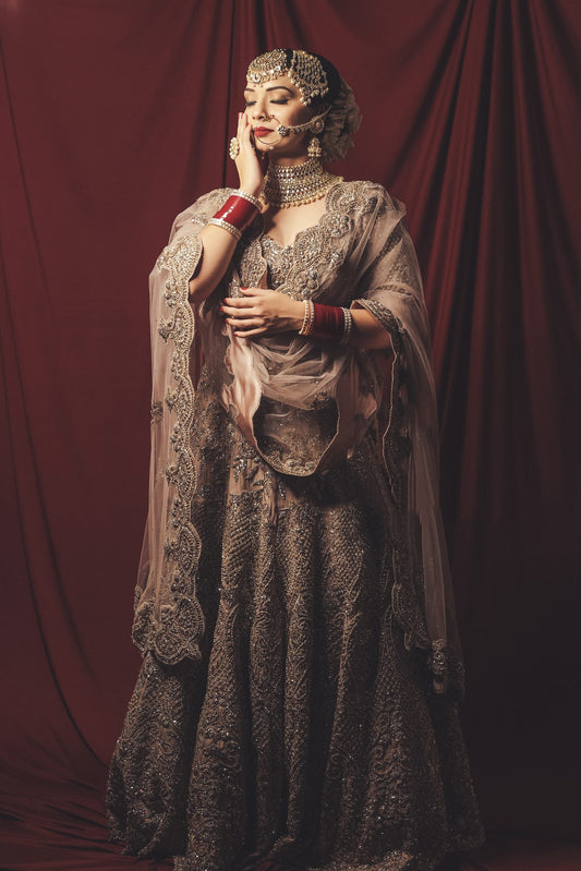 Lavender Lehnga Choli With Zircon And Zardozi Embroidery