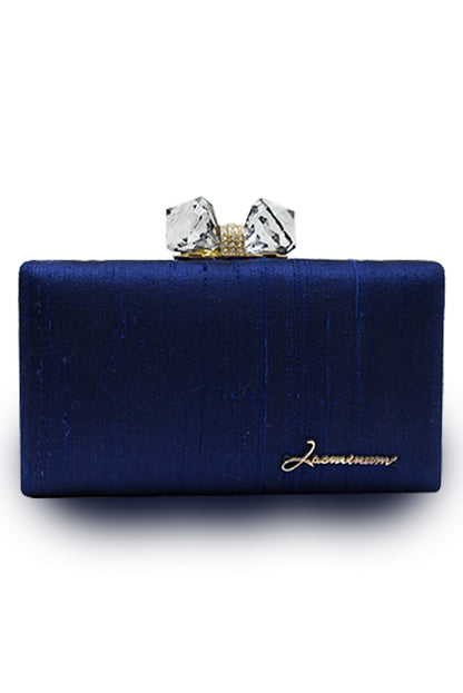 Blue Embroidered Clutch