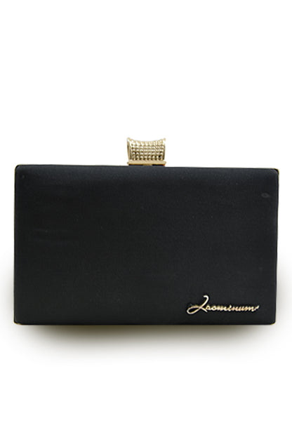 Black Embroidered Clutch