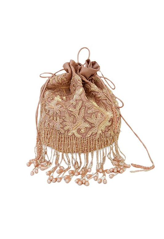 Hand Embroidered Silk Potli