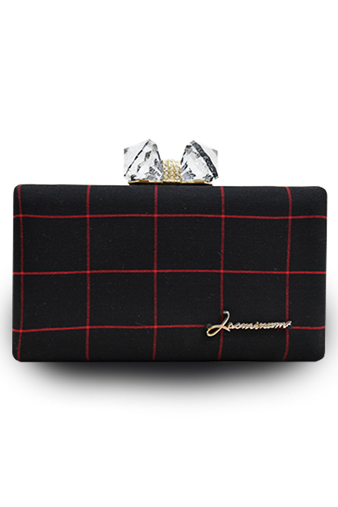 Black Plaid Clutch