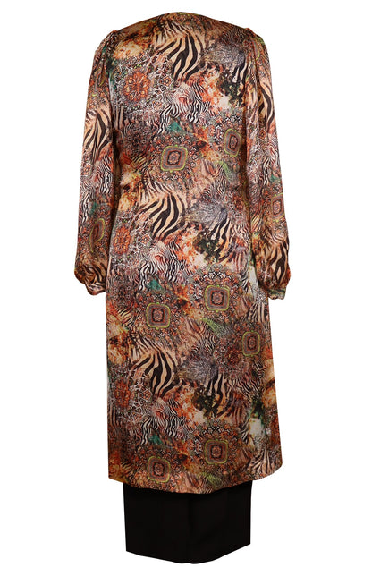 Animal Print Angrakha Kurta Set