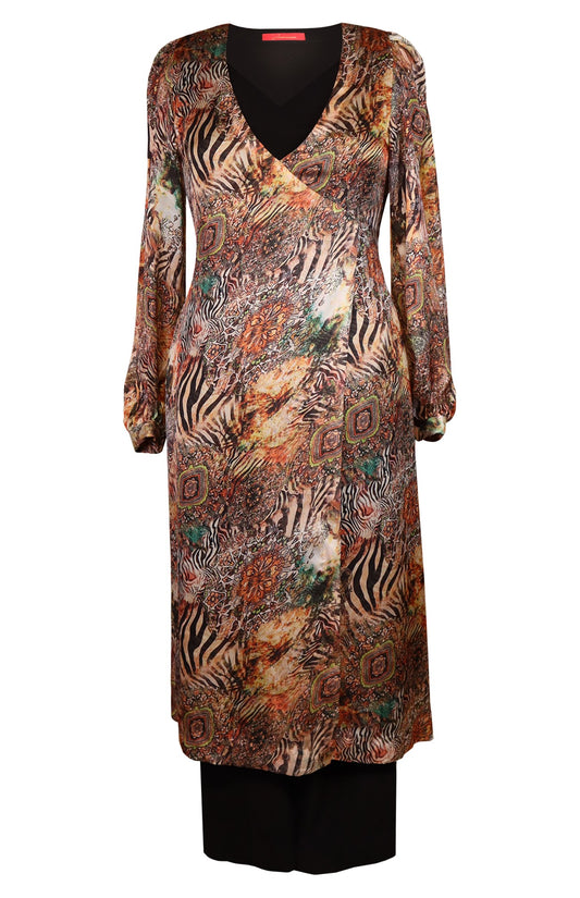 Animal Print Angrakha Kurta Set