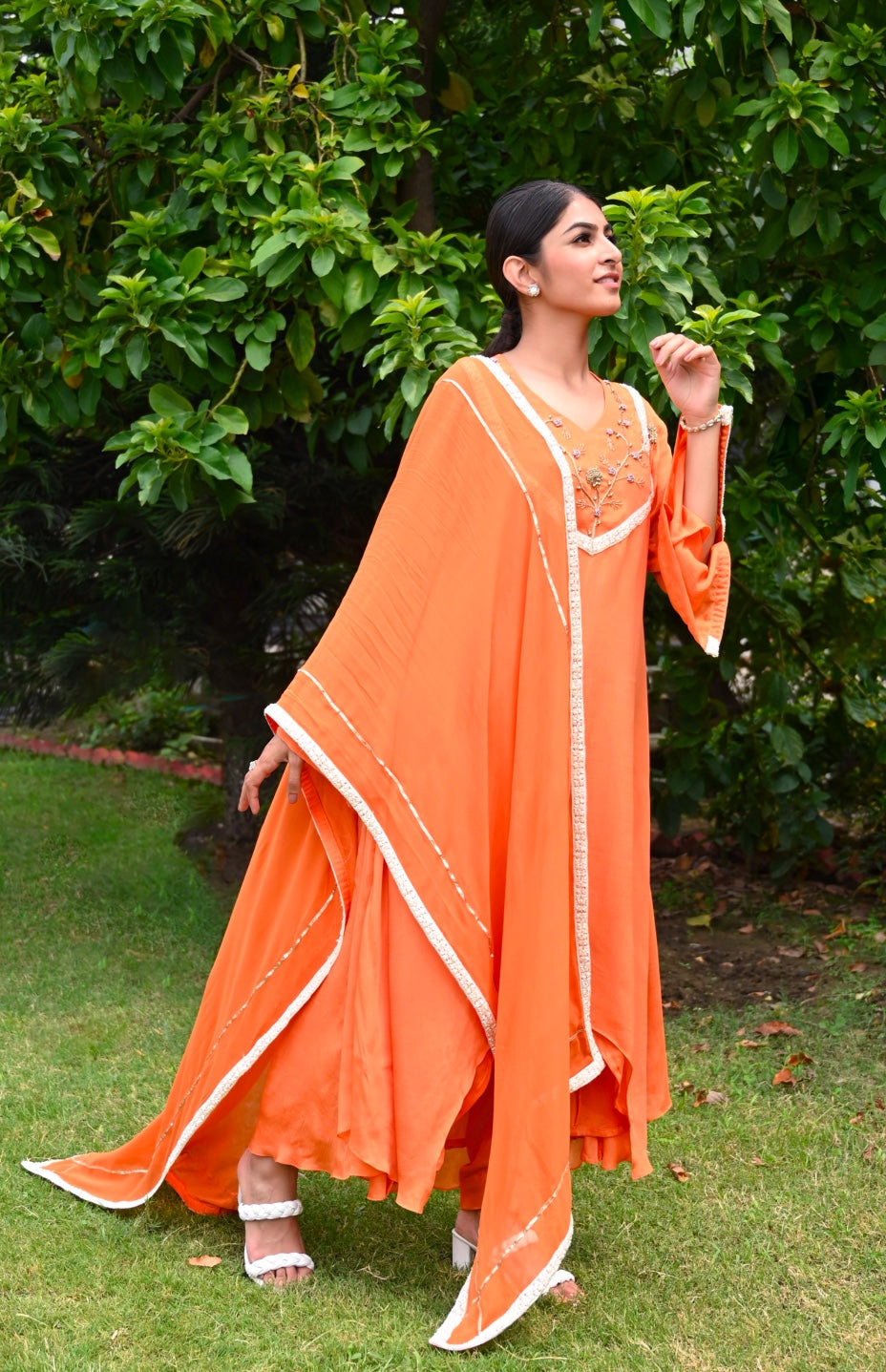 Asymmetrical Chiffon Suit