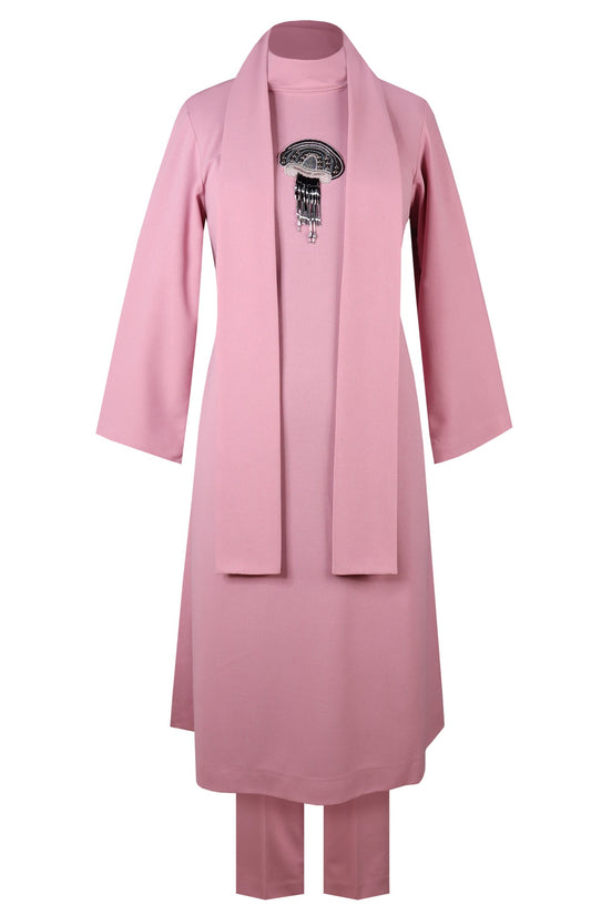 Jelly Fish Kurta Set With Scarf