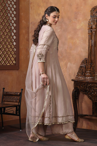 Organza Anarkali - BEIGE