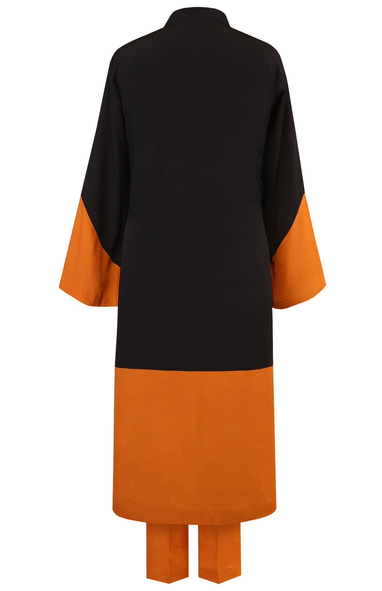 Black & Tan Colour Block Crepe kurta Set