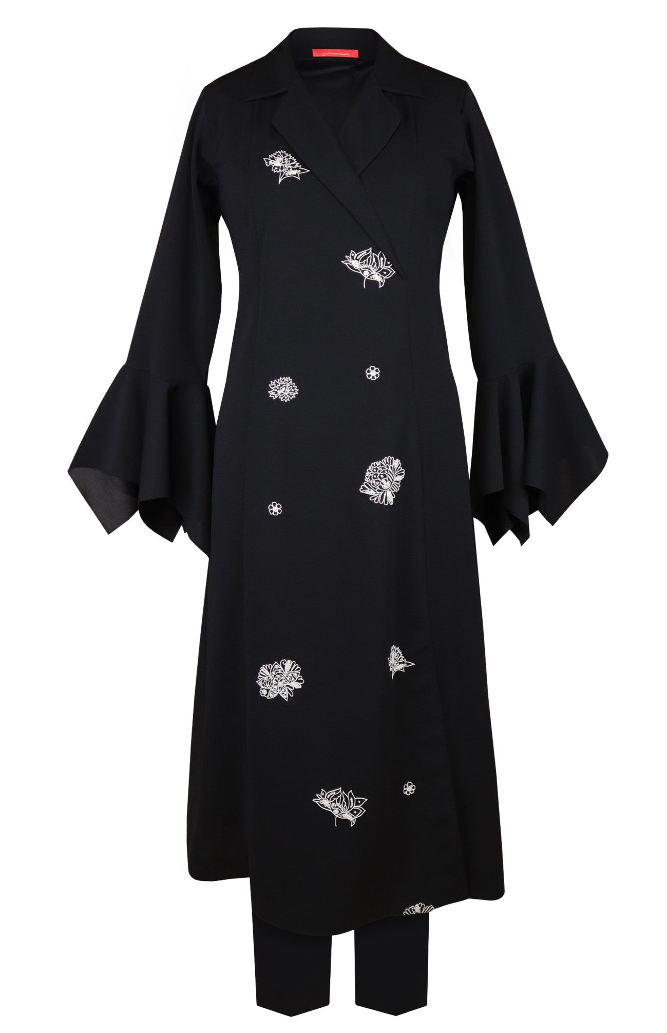 Bugs Embroidery Asymmetric Woollen Kurta Set