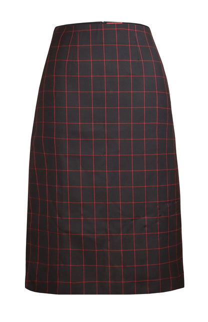 Black Check Pencil Skirt