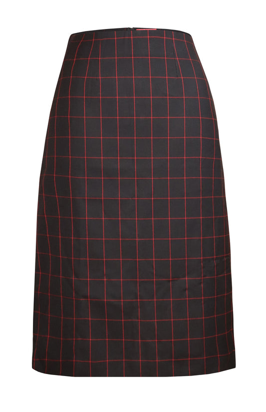 Black Check Pencil Skirt