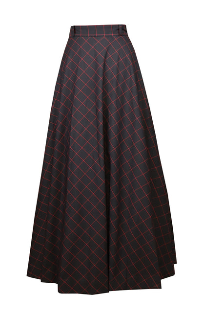 Black Check Umbrella Skirt