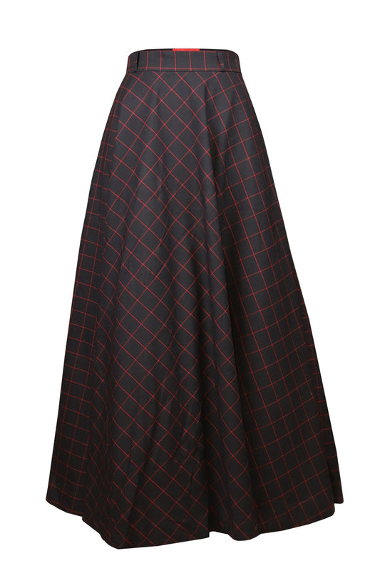 Black Check Umbrella Skirt
