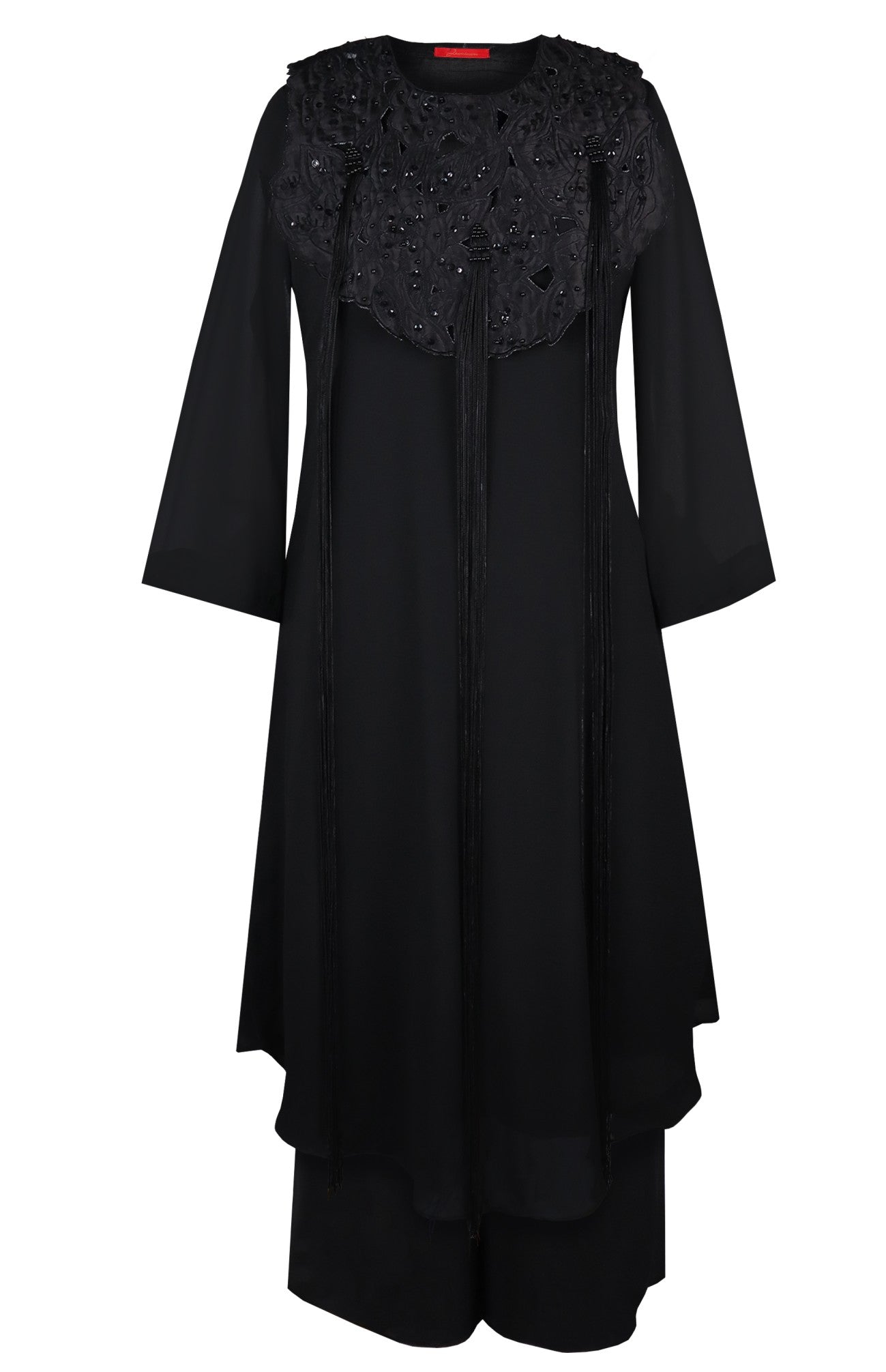 Georgette Kurta Set With Cutwork Shrug