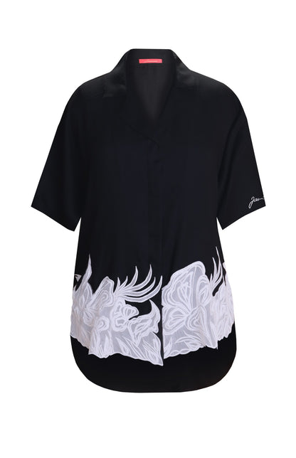 Rayon Top With Appliqué Embroidery