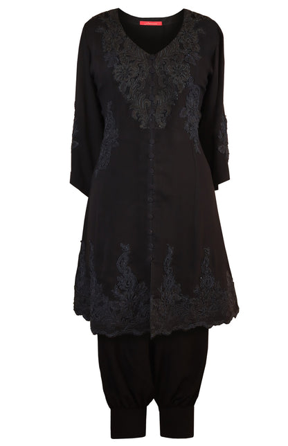 Tone On Tone Embroidery Short Anarkali