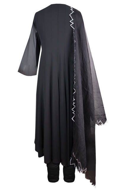 Lilies Georgette Anarkali - BLACK