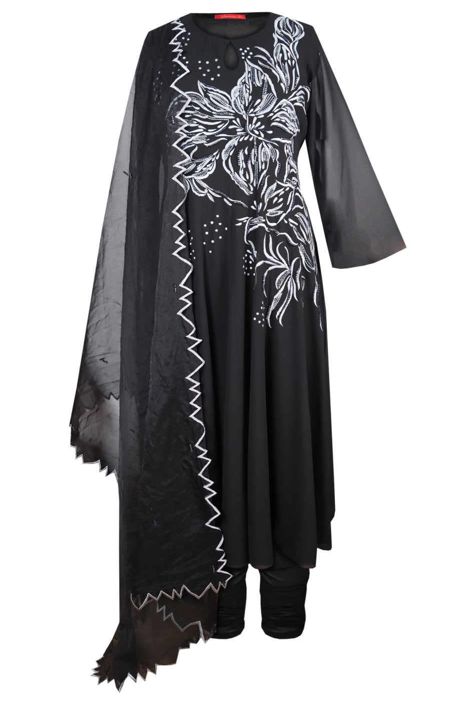 Lilies Georgette Anarkali - BLACK