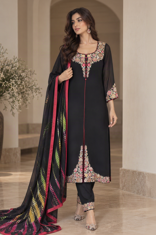 Georgette Suit With Kashmiri Embroidery