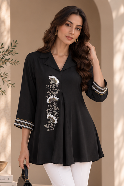Sunflower Crepe Top