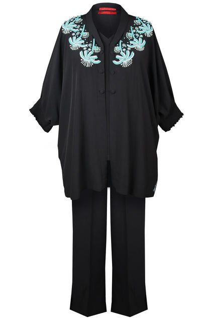 Beaded Palm 3 Pcs Co-ord Set