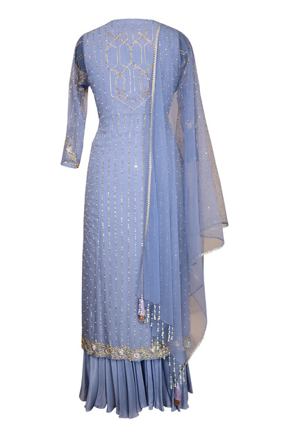Georgette Achkan With Sharara