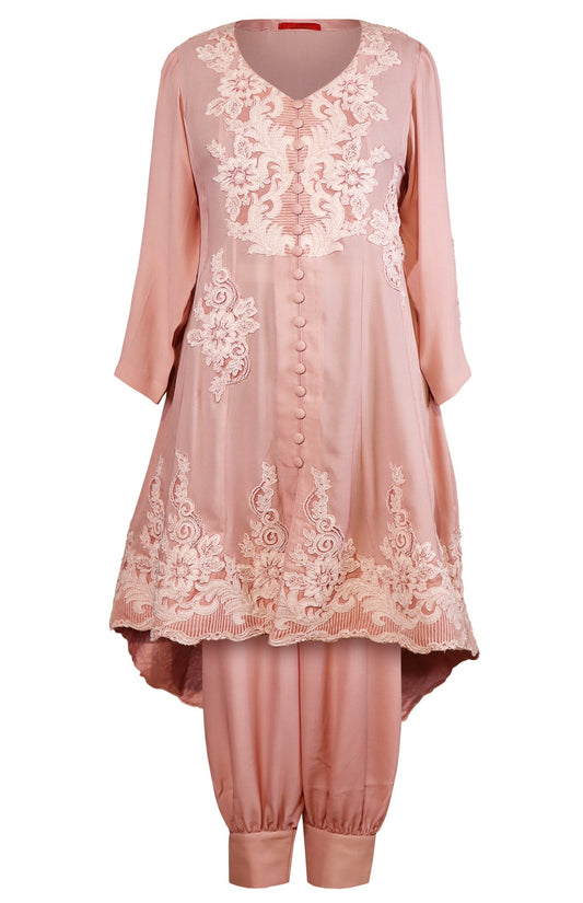 Tone On Tone Embroidery Short Anarkali