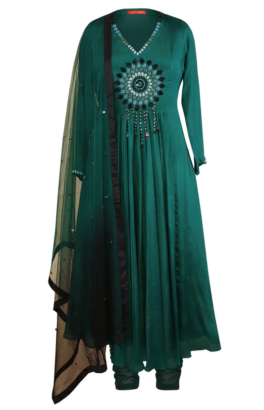 Chiffon Anarkali With Ombré Dupatta