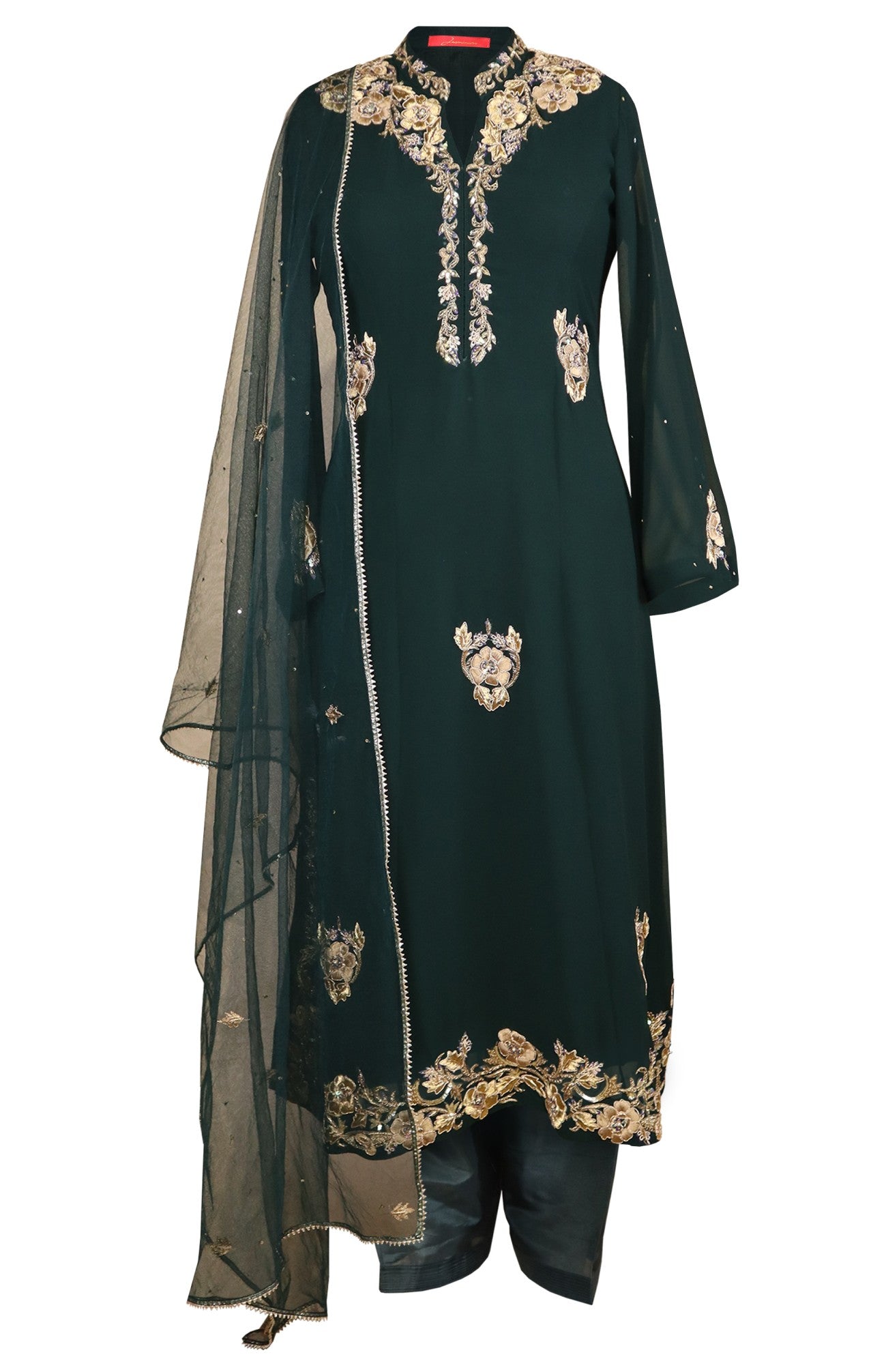 Georgette Suit With Zardozi Embroidery