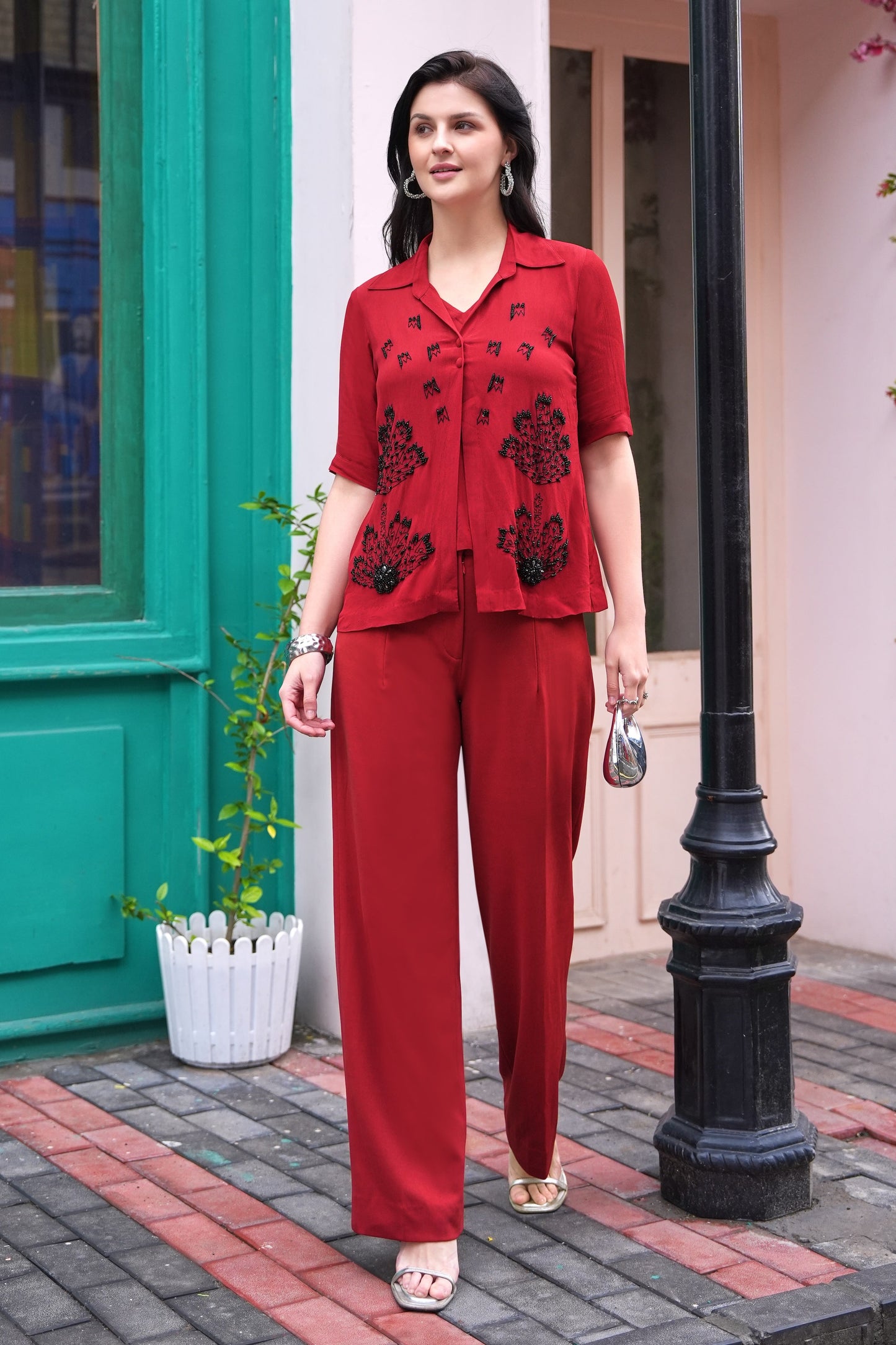 Ferns Double Layer Shirt - BRICK-O-LA