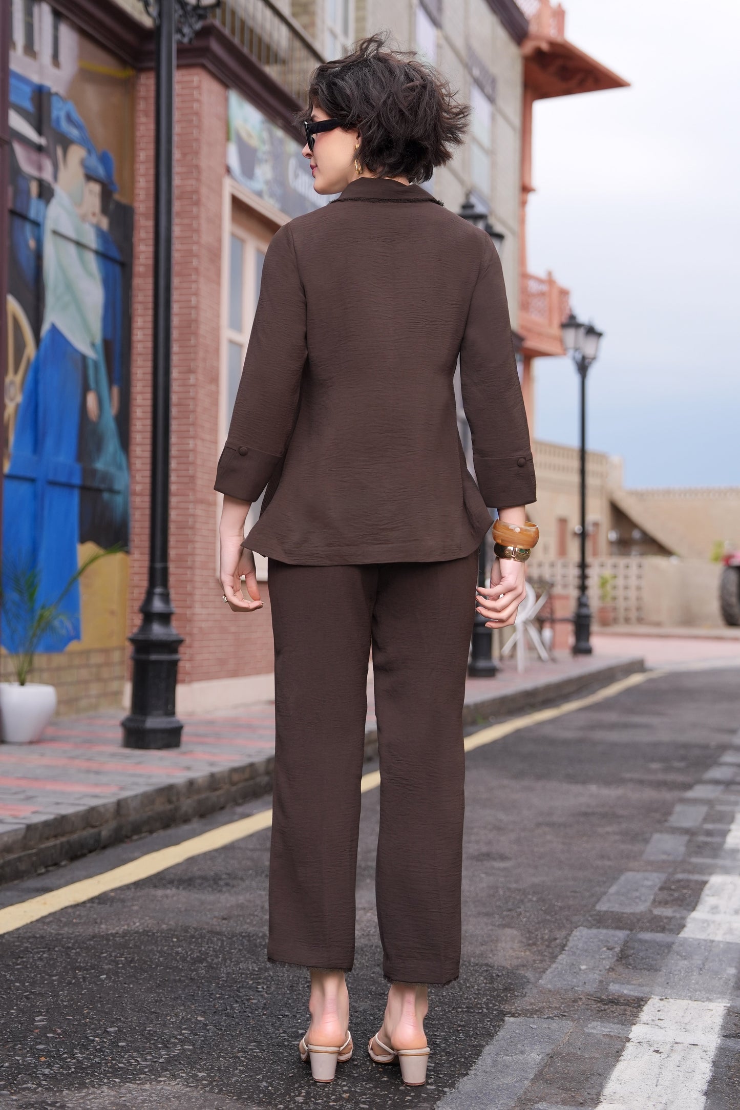 Tulips Co-ord Set - BROWN