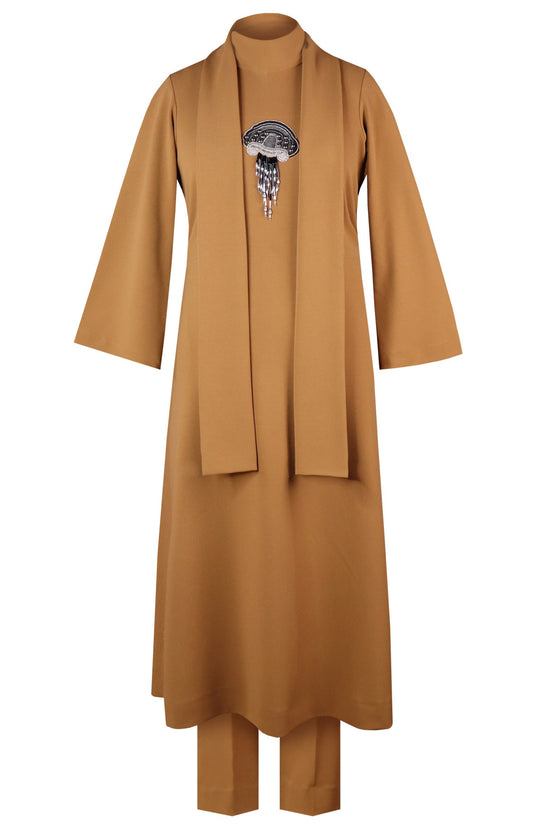 Jelly Fish Kurta Set With Scarf