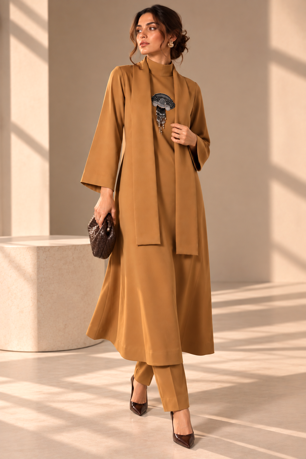 Jelly Fish Kurta Set With Scarf