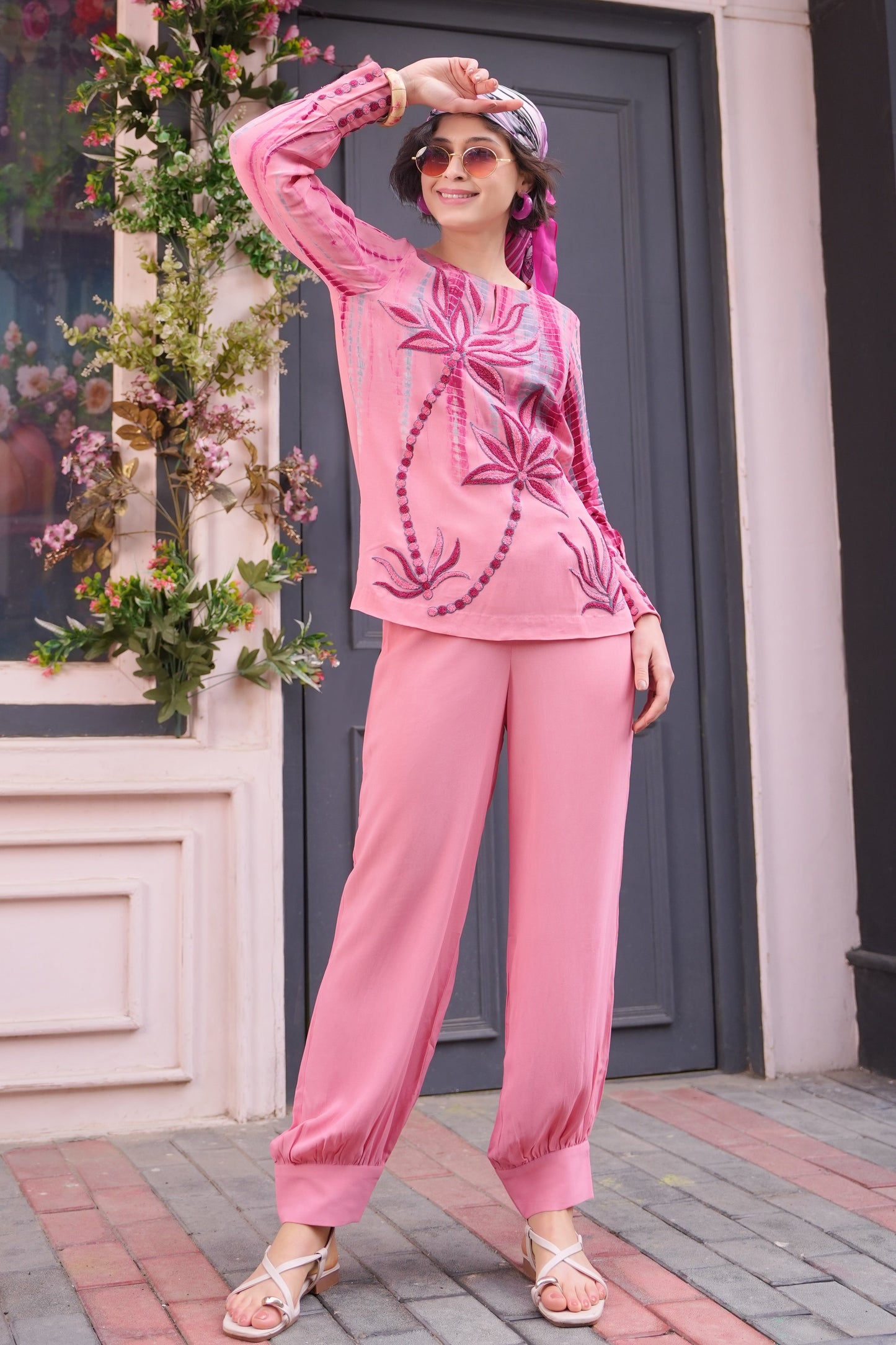 Aari Palms T&D Co-ord Set - CANDY PINK