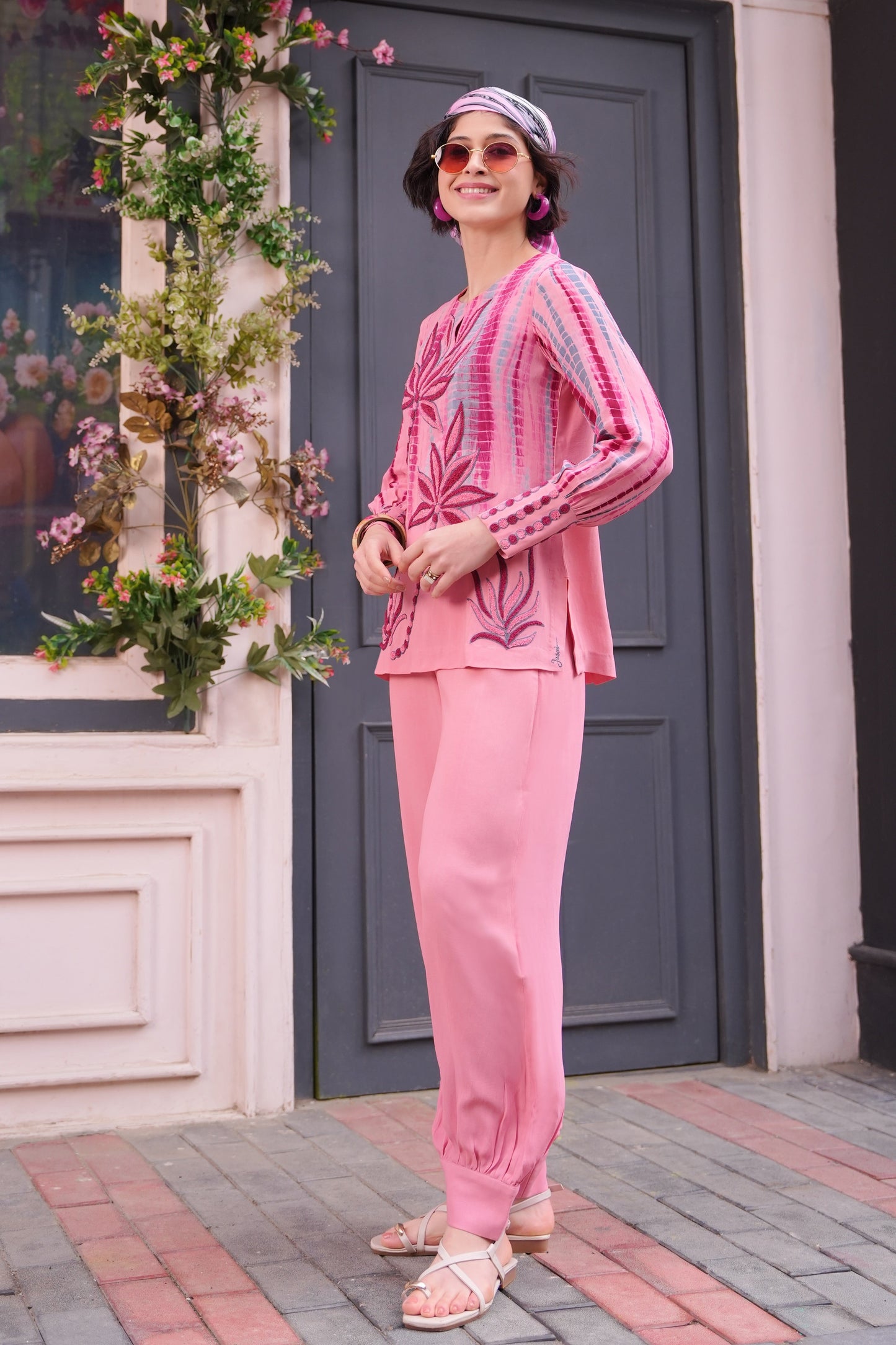 Aari Palms T&D Co-ord Set - CANDY PINK