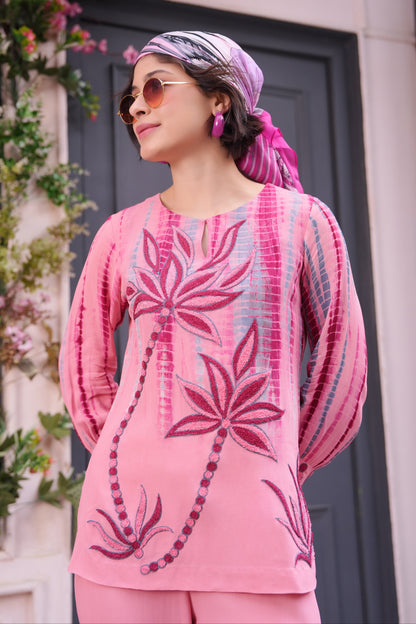 Aari Palms T&D Co-ord Set - CANDY PINK