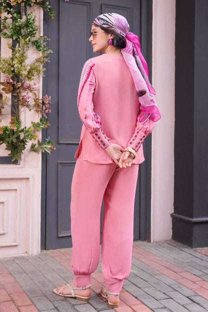 Aari Palms T&D Co-ord Set - CANDY PINK