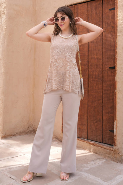 Lace Co-ord Set - CHAMPAGNE