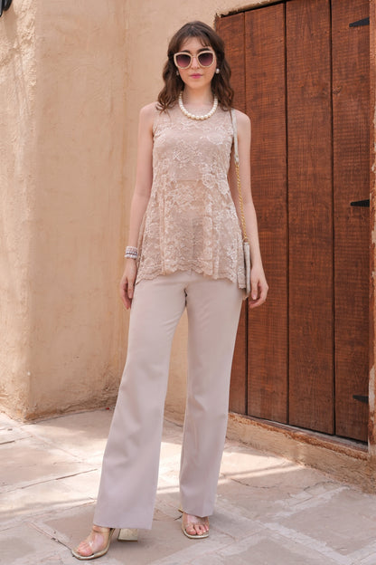 Lace Top - CHAMPAGNE