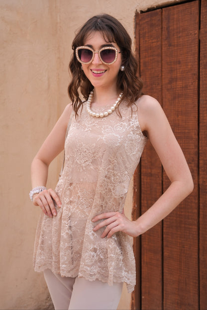 Lace Top - CHAMPAGNE