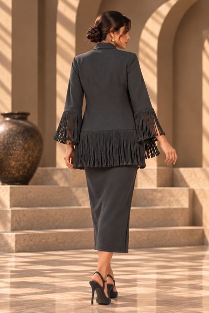 3D Floria Midi With Shrug - GREY