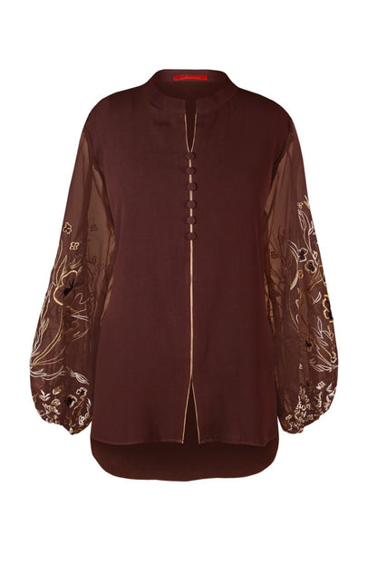 Balloon Sleeves Crepe Top