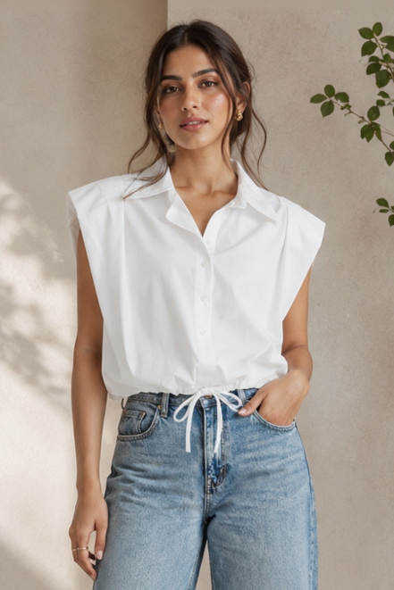 Combat Cotton Shirt - WHITE