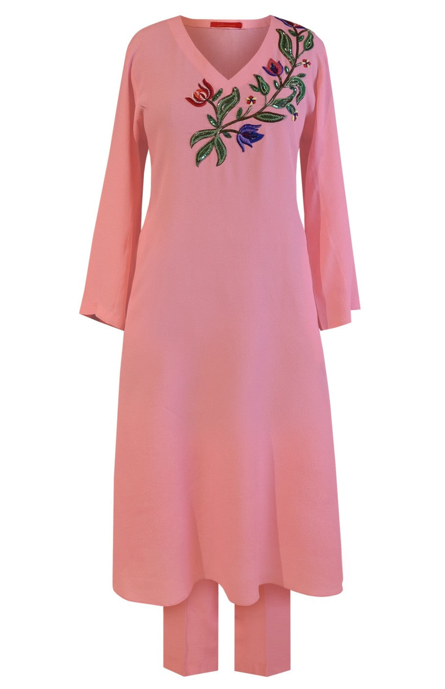 Multicoloured Embroidery Kurta Set
