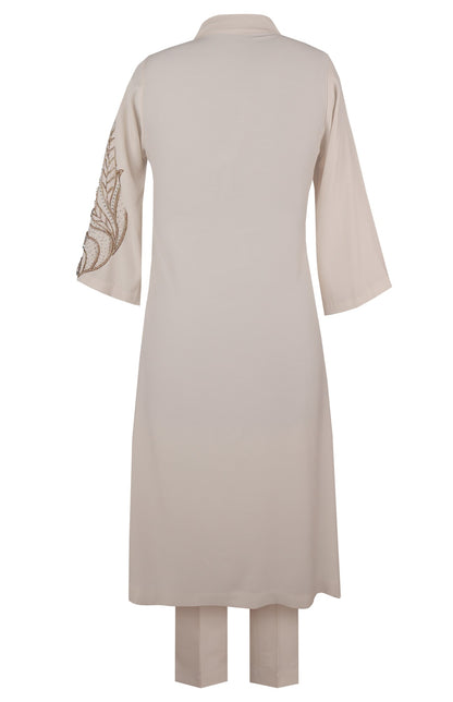 Buttercup Angrakha Kurta Set - CREME