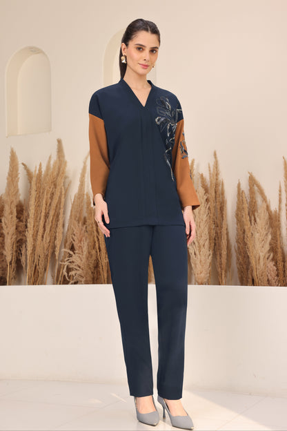 Daisy Batwing Co-ord Set - NAVY