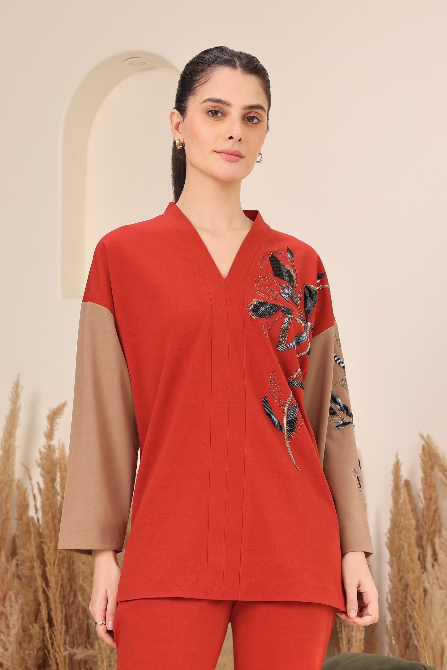 Daisy Batwing Top - RUST